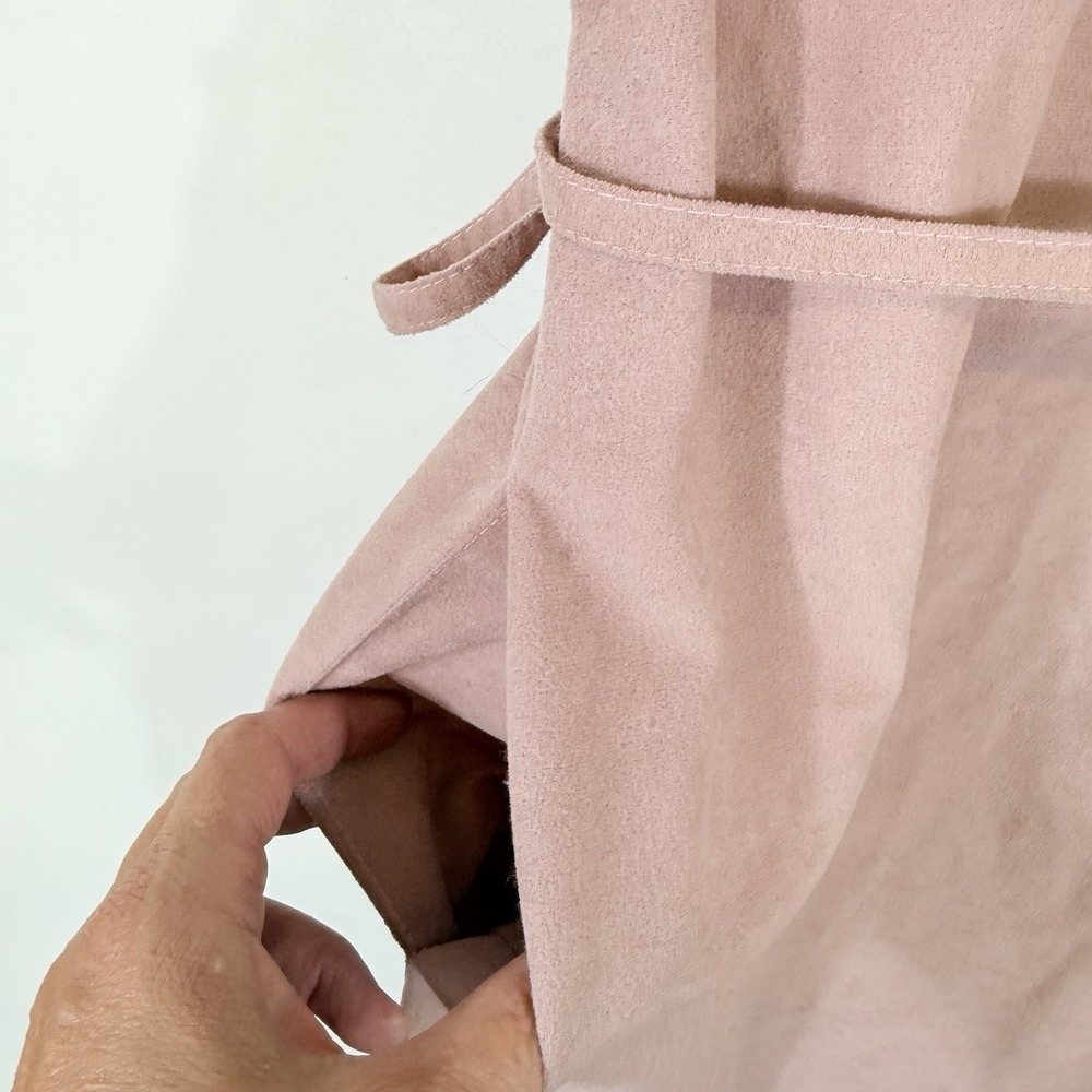 Cirette Vintage Dress‎ Women 12 Dusty Rose Pink Modern Prairie Belted Suede Feel - Picture 8 of 10